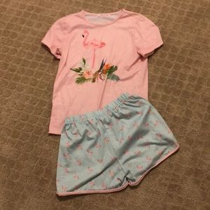 matching flamingo pajama set
